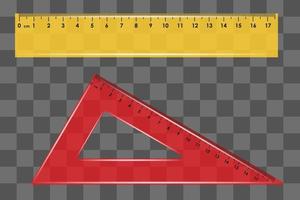 ruler set square isolated vector