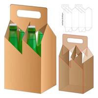 beverage packaging die cut template design. 3d mock-up vector