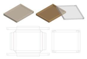 diseño de plantilla troquelada de embalaje de caja. Maqueta 3d vector