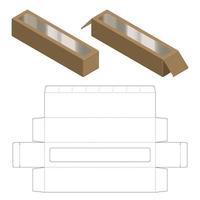 diseño de plantilla troquelada de embalaje de caja. Maqueta 3d vector