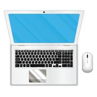 top view of white laptop and mouse vector