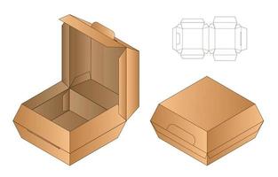 diseño de plantilla troquelada de embalaje de caja. Maqueta 3d vector