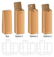 diseño de plantilla troquelada de embalaje de caja. Maqueta 3d vector