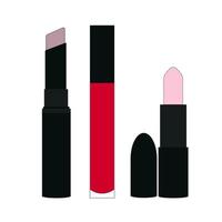 colección de diferentes lápices labiales. vector