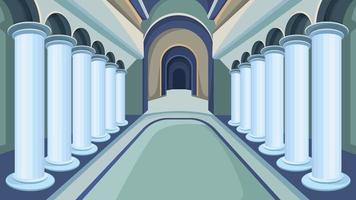 Evening castle interior. vector