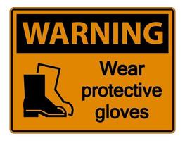 Warning Wear protective footwear sign on transparent background vector