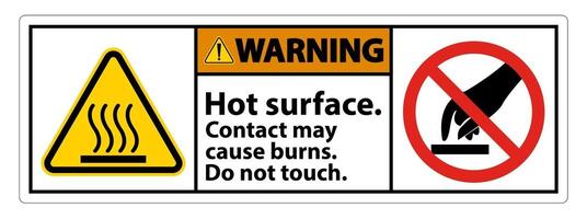 Warning Hot Surface Do Not Touch Symbol Sign vector
