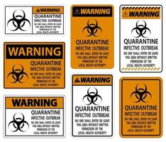 Warning Quarantine Infective Outbreak Sign vector