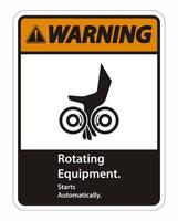 Rotating Equipment Starts Automatically Symbol Sign vector