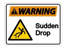 Warning Sudden Drop Symbol Sign vector