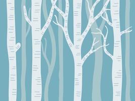 Aspen trees with blue background vector