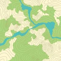 Topographic map with forest and streams vector