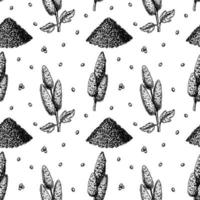 Quinoa seamless pattern. Vector illustration in sketch style