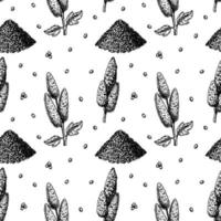 Quinoa seamless pattern. Vector illustration in sketch style