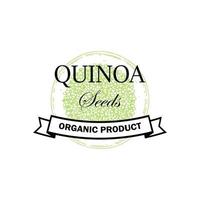 Quinoa vintage logo with hand drawn element. Vector illustration in sketch style