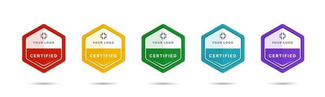 Set of company training badge certificates to determine based on criteria. Vector illustration certified logo design.