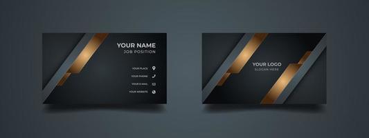 Luxury business card design. Abstract elegant and modern shape with golden in dark background. Vector illustration ready to print.