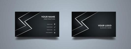 Modern business card with silver metallic lines. Abstract business background dynamic concept. Vector illustration ready to print.