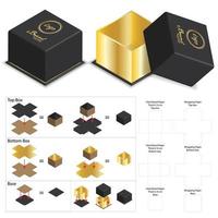 Box packaging die cut template design. 3d mock-up vector