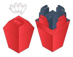 diseño de plantilla troquelada de embalaje de caja. Maqueta 3d vector