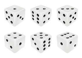 set of a white dices, three dimensions vector