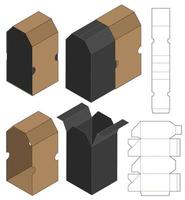 diseño de plantilla troquelada de embalaje de caja. Maqueta 3d vector