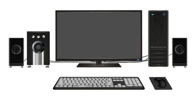 desktop personal computer set vector