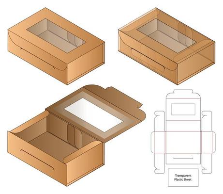 Box packaging die cut template design. 3d mock-up