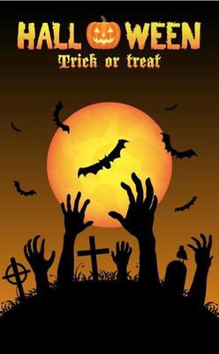 halloween zombies hand in a graveyard