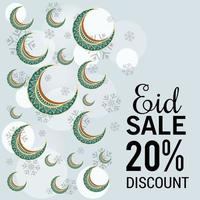 illustration  of a Sale Banner Or Sale Poster For Festival Of Eid Mubarak. vector