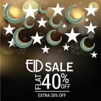 illustration  of a Sale Banner Or Sale Poster For Festival Of Eid Mubarak. vector