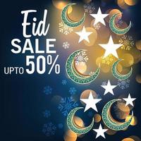 illustration  of a Sale Banner Or Sale Poster For Festival Of Eid Mubarak. vector