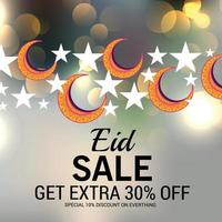 illustration  of a Sale Banner Or Sale Poster For Festival Of Eid Mubarak. vector