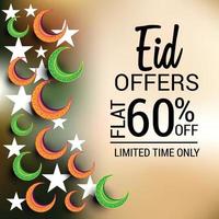 illustration  of a Sale Banner Or Sale Poster For Festival Of Eid Mubarak. vector