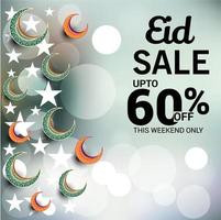 illustration  of a Sale Banner Or Sale Poster For Festival Of Eid Mubarak. vector