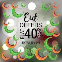 illustration  of a Sale Banner Or Sale Poster For Festival Of Eid Mubarak. vector