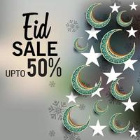 illustration  of a Sale Banner Or Sale Poster For Festival Of Eid Mubarak. vector