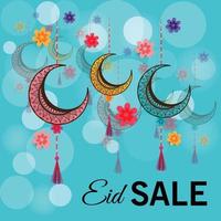 illustration  of a Sale Banner Or Sale Poster For Festival Of Eid Mubarak. vector