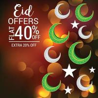 illustration  of a Sale Banner Or Sale Poster For Festival Of Eid Mubarak. vector