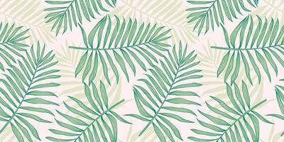 Tropical seamless pattern with palm leaves vector