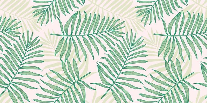 Tropical seamless pattern with palm leaves