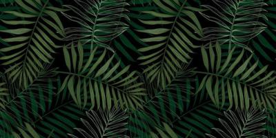 Tropical seamless pattern with palm leaves vector