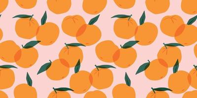 Vector seamless pattern with mandarins