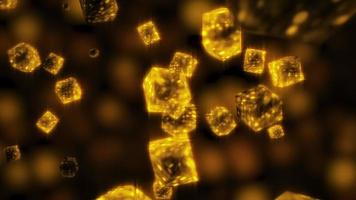 Glowing Gold Metallic Crystal Particles Random Floating Loop video