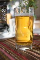 A glass of non-alcoholic beer in the Crimean Tatar cafe. photo