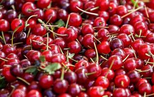 Natural background with red cherry fruits