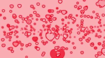 animazione in loop di bolle di cuore rosso San Valentino rosa video