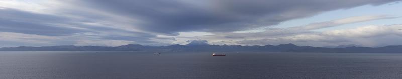 Panorama of Avacha Bay with a view of the volcano Viluchinsky. photo