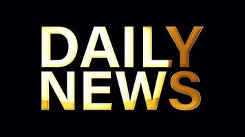 Daily News Golden Text Light Effect Loop Animation video