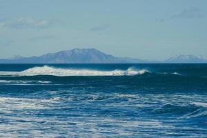 Beautiful wave on the background of the seascape. photo